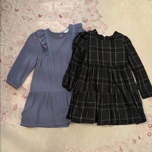 Charming Gray and Blue Kids Dresses